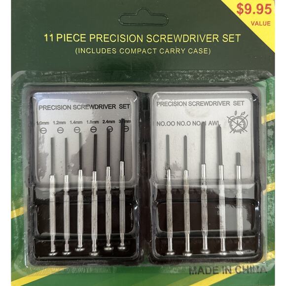 Precision Screwdriver Set with Case 11 pc Screwdrivers Sets Glasses Watches - Picture 1 of 2